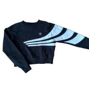 Black & White Cropped Fit Adidas Sweatshirt US Women's Size M
